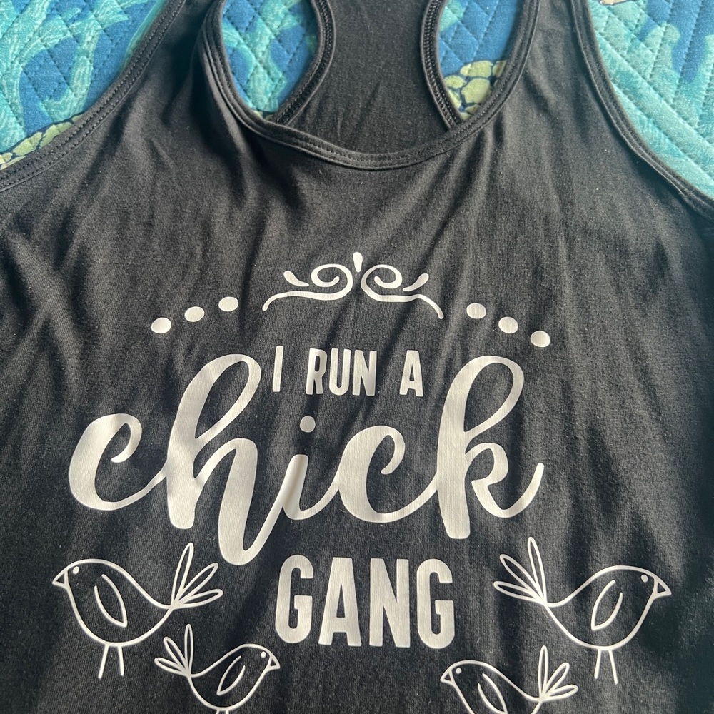 Black Tank Top with White Print